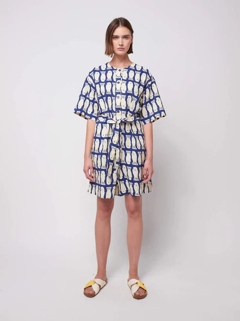 
                  
                    Navy Blue Lucky Fish Print Playsuit
                  
                