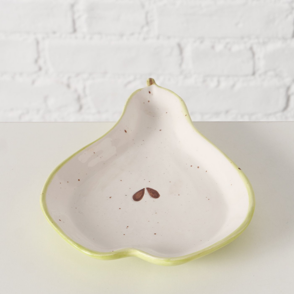 
                  
                    Cream White Green Birne Ceramic Bowl
                  
                