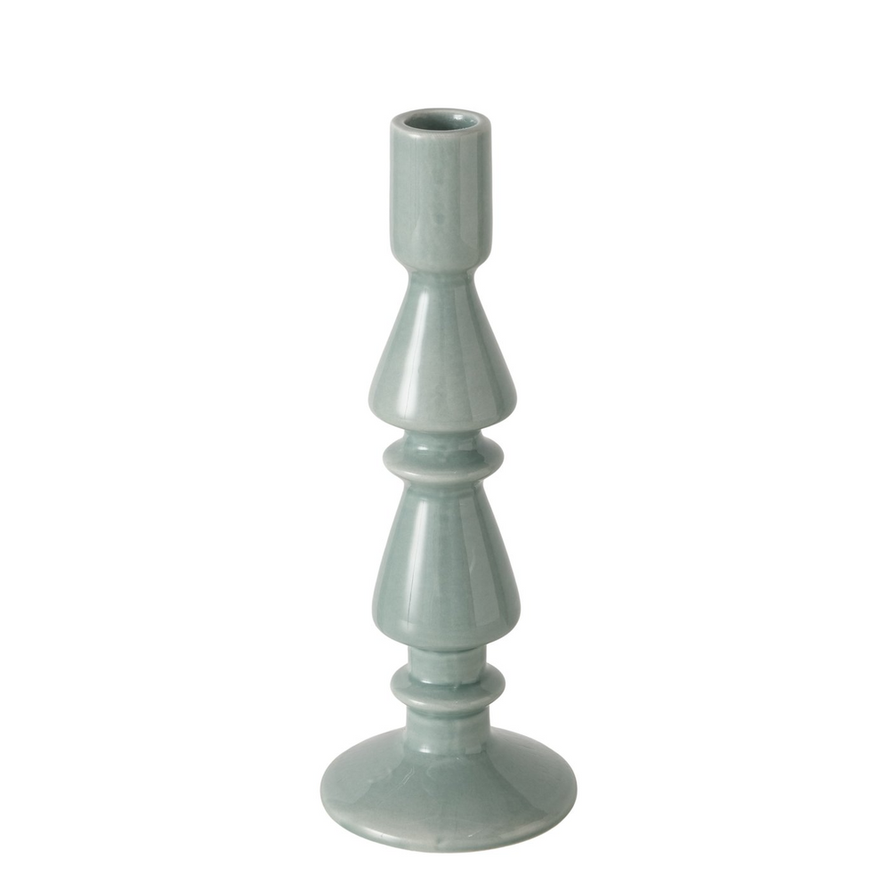 LUNA Light Green Ceramic Candle Holder