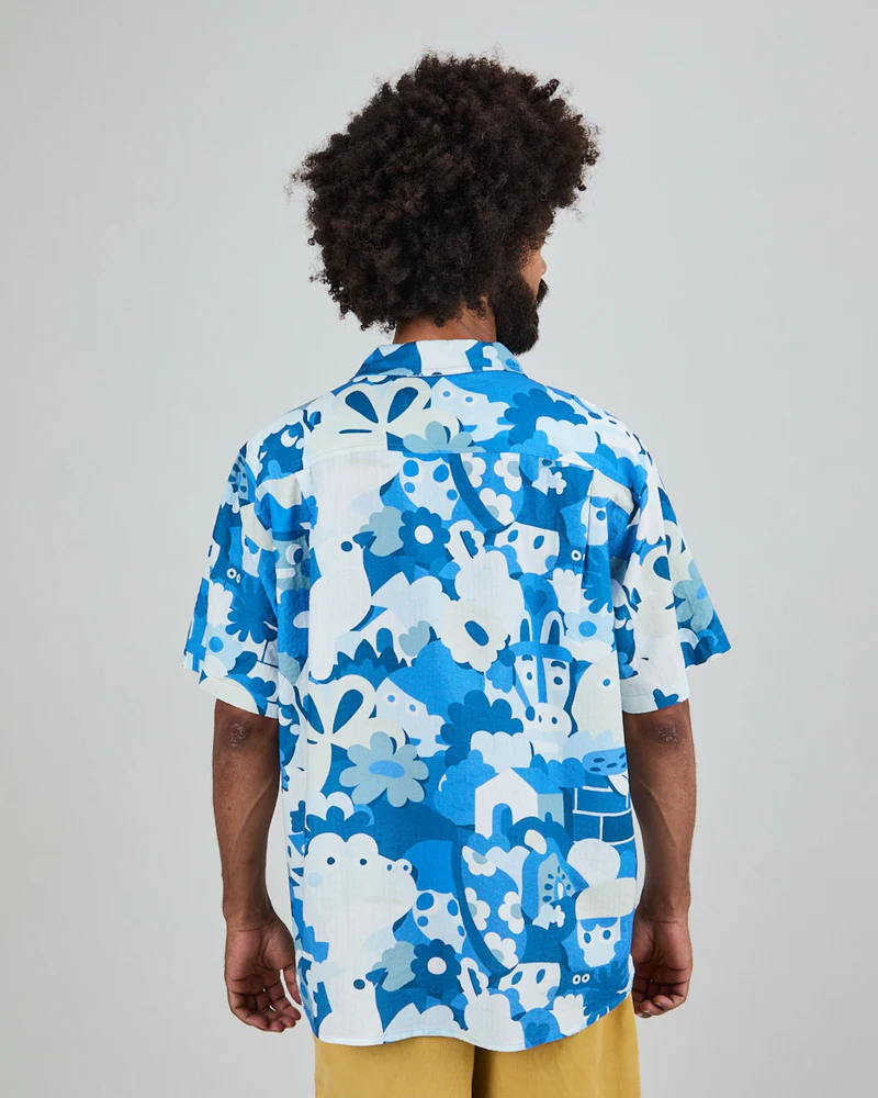 
                  
                    Blue Friends Aloha Shirt
                  
                