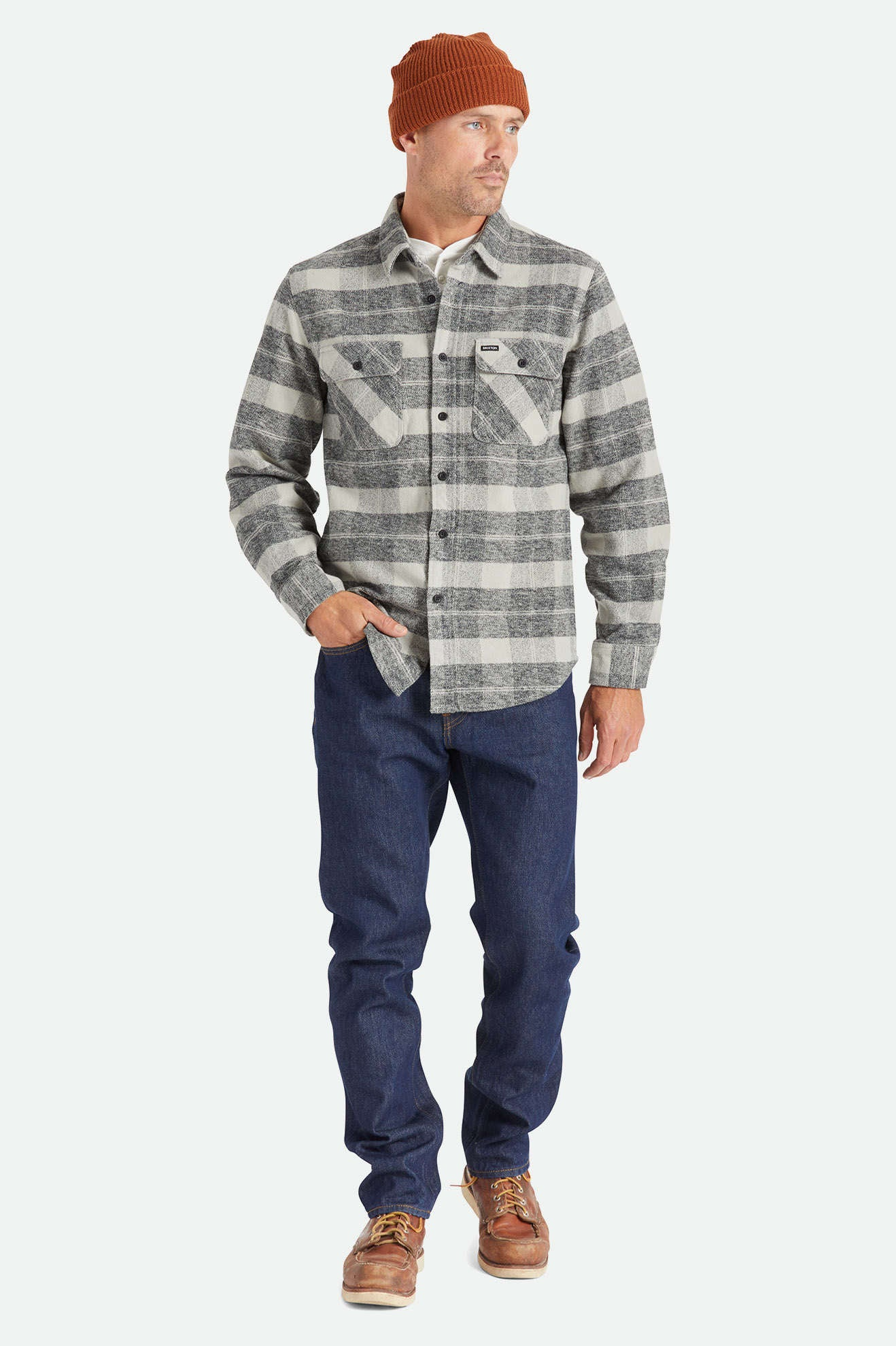 
                  
                    BOWERY Black Charcoal Heavyweight Flannel Shirt
                  
                