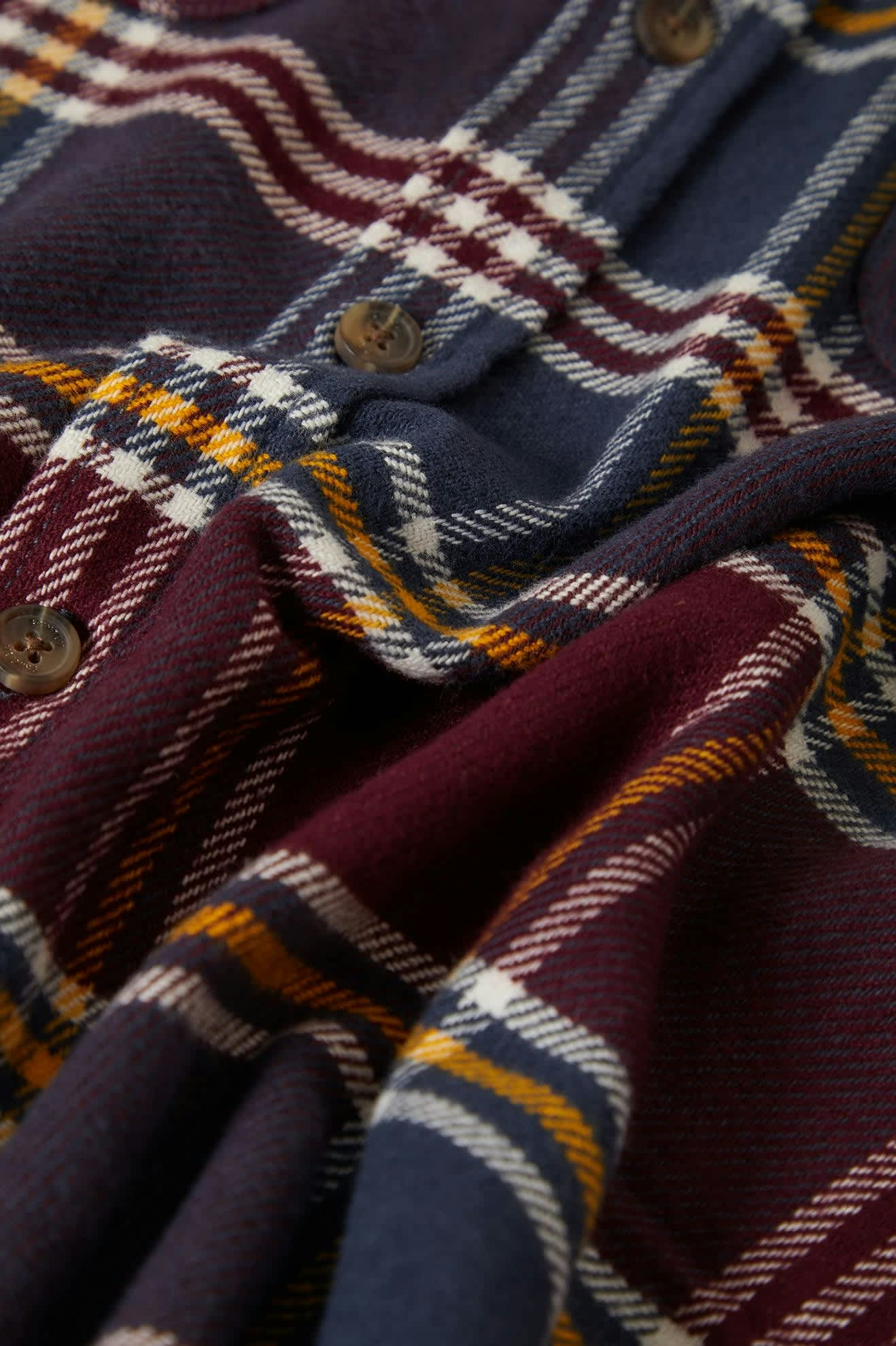 
                  
                    BOWERY Mood Indigo Port Saffron Flannel Shirt
                  
                