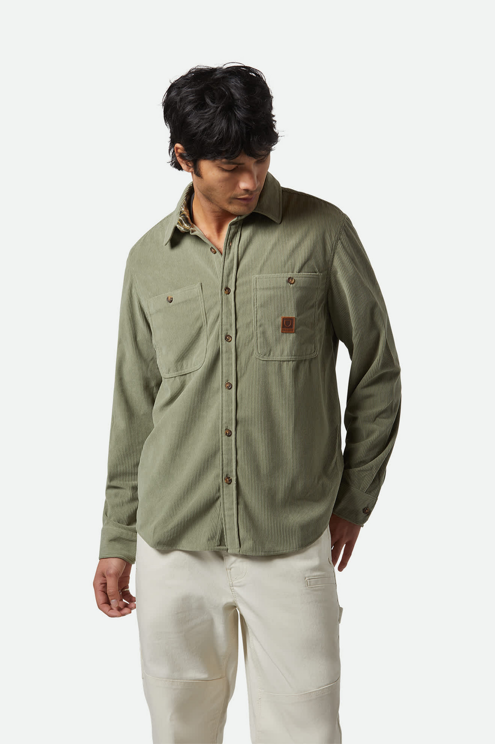 THE FIELD Military Olive Corduroy Shirt