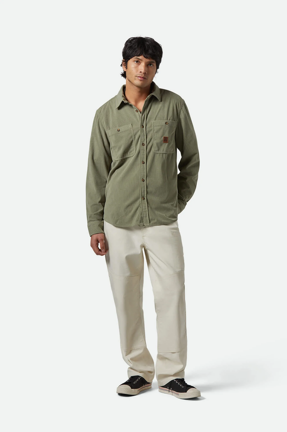 THE FIELD Military Olive Corduroy Shirt