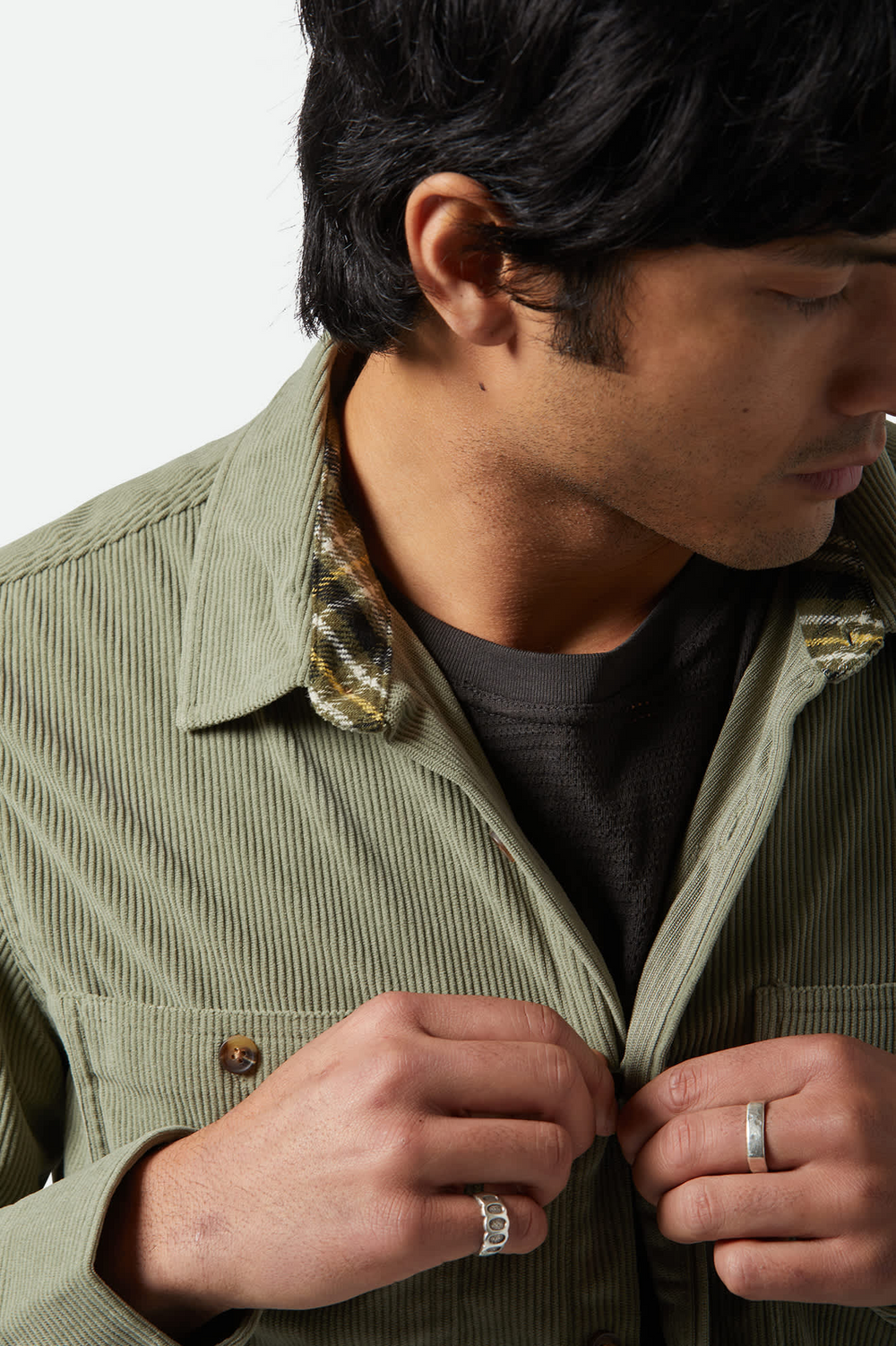 THE FIELD Military Olive Corduroy Shirt