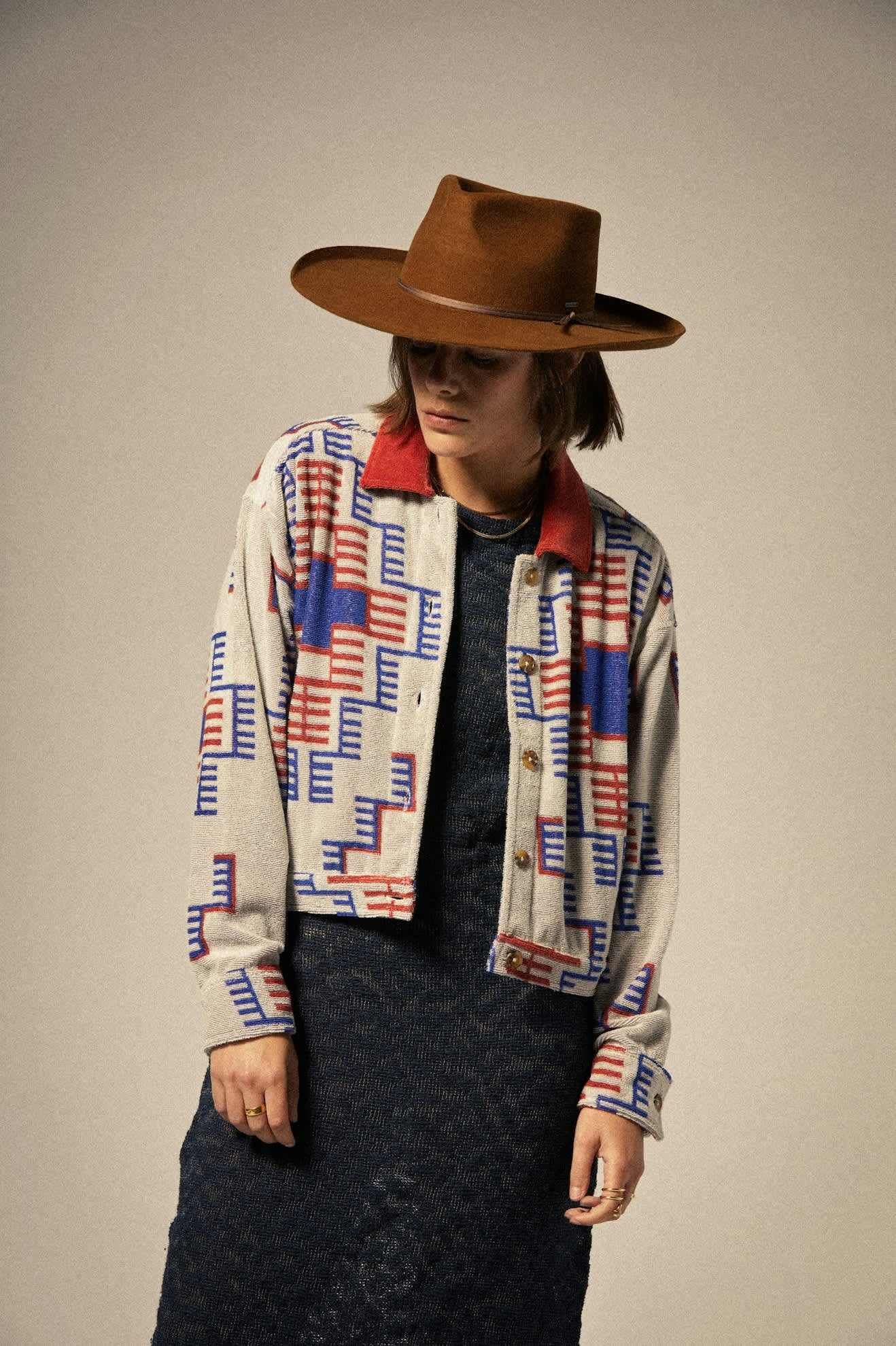 
                  
                    TRAIL Electronic Indigo Terry Cloth Trucker Jacket
                  
                