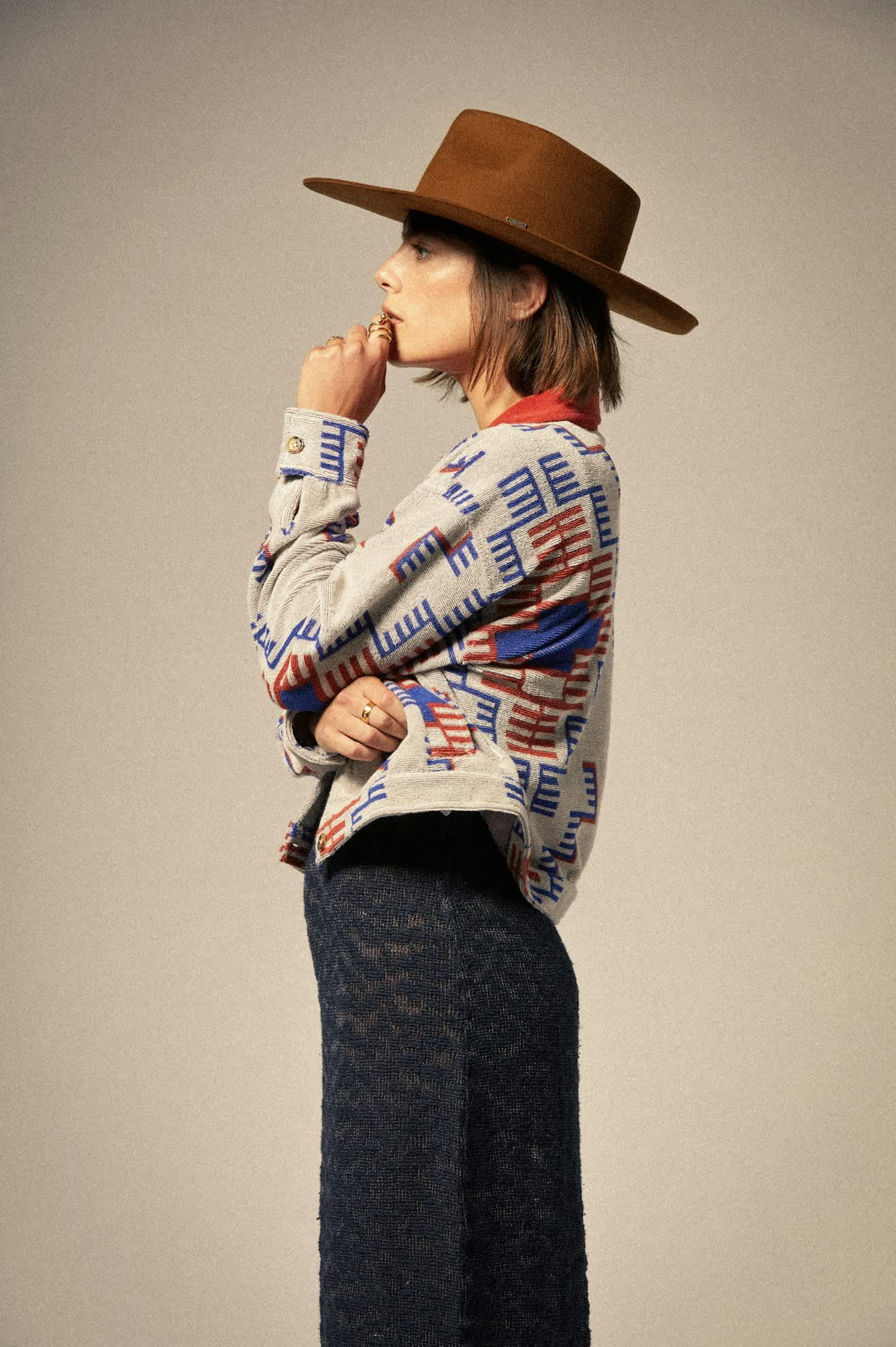 
                  
                    TRAIL Electronic Indigo Terry Cloth Trucker Jacket
                  
                
