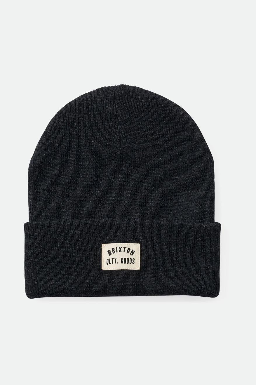 WOODBURN Washed Black Watch Cap Beanie