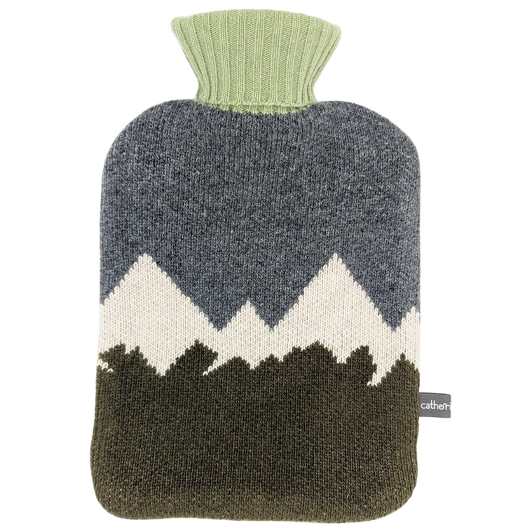 GREEN GREY Mountain Lambswool Hot Water Bottle