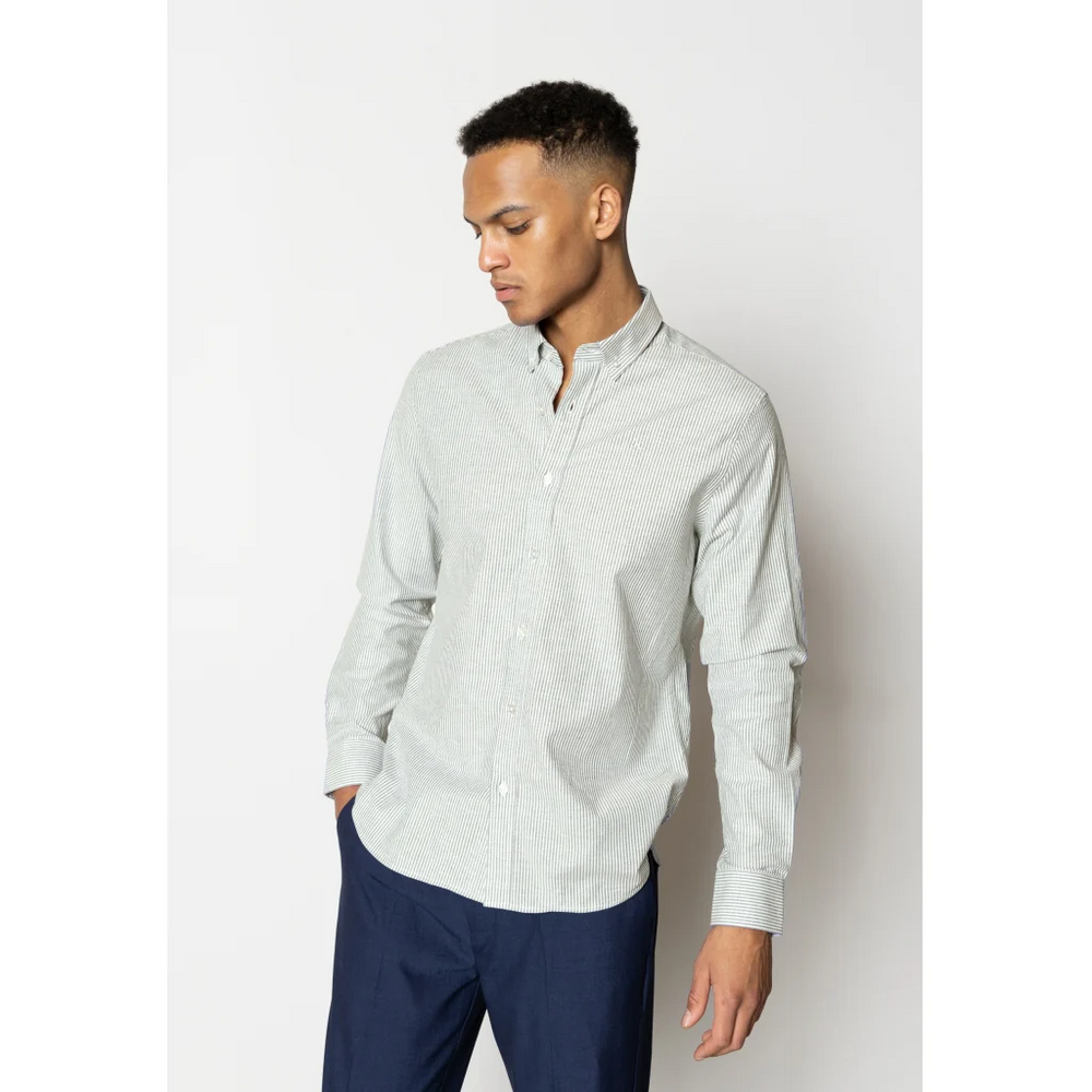 OXFORD Dusty Green Striped Shirt