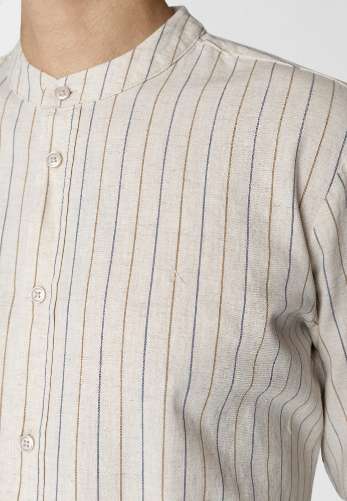 
                  
                    RAN MAO Light Beige Stripe Shirt
                  
                