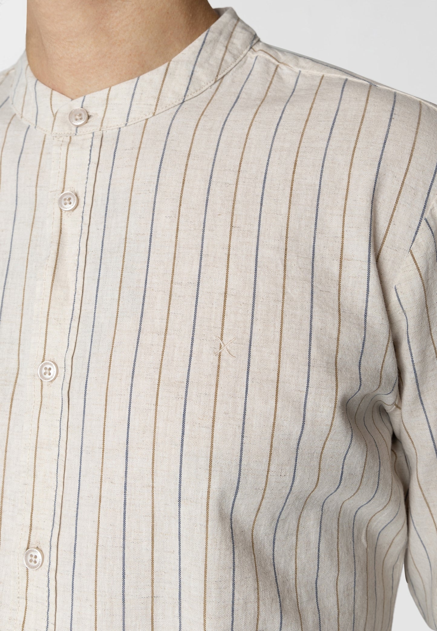
                  
                    RAN MAO Light Beige Stripe Shirt
                  
                