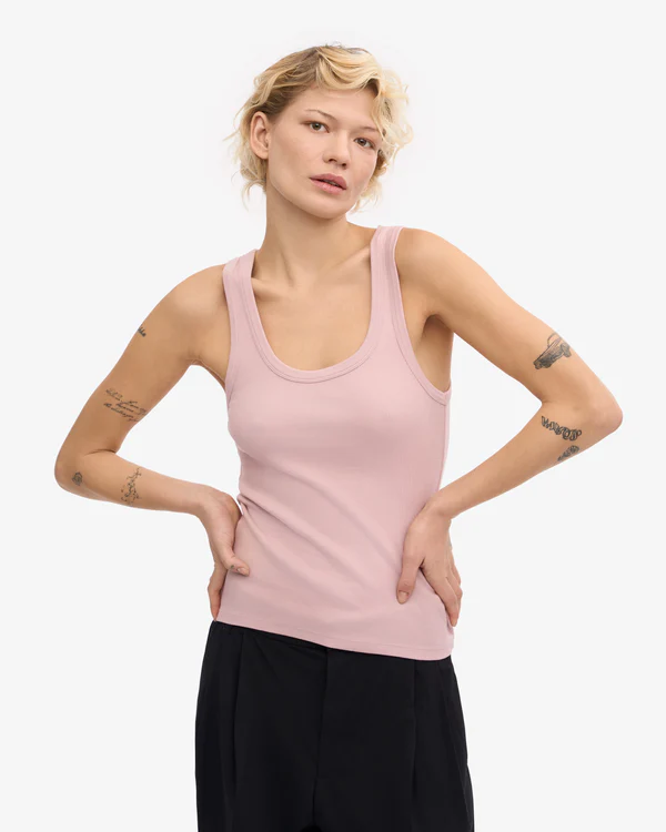 
                  
                    Faded Pink Rib Tank Top
                  
                
