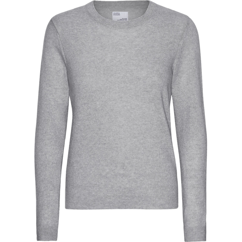 Heather Grey – Rundhalspullover aus leichter Merinowolle für Damen