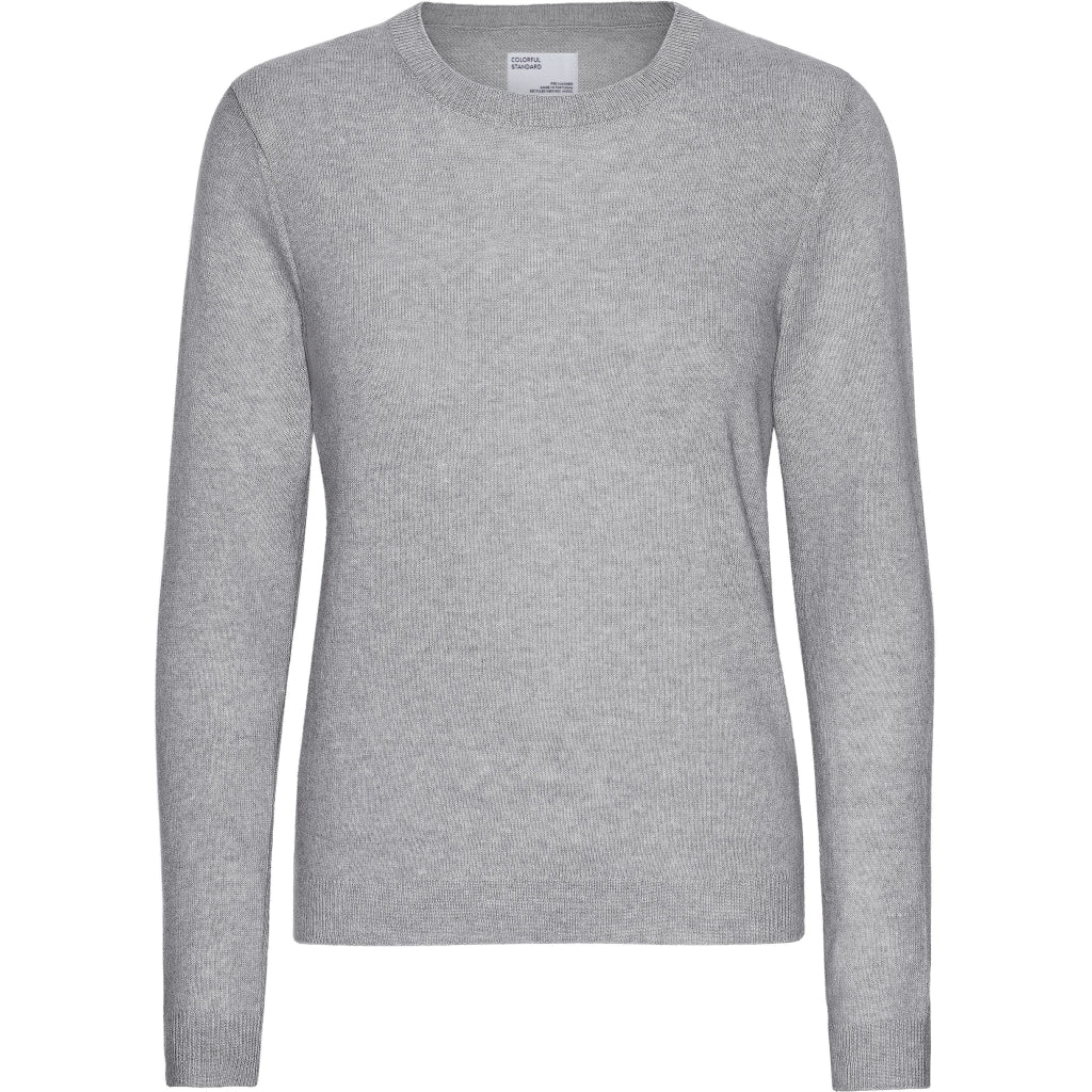 
                  
                    Heather Grey – Rundhalspullover aus leichter Merinowolle für Damen
                  
                