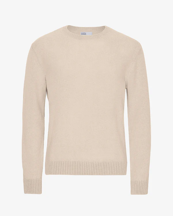 Ivory White Classic Merino Wool Crew Jumper