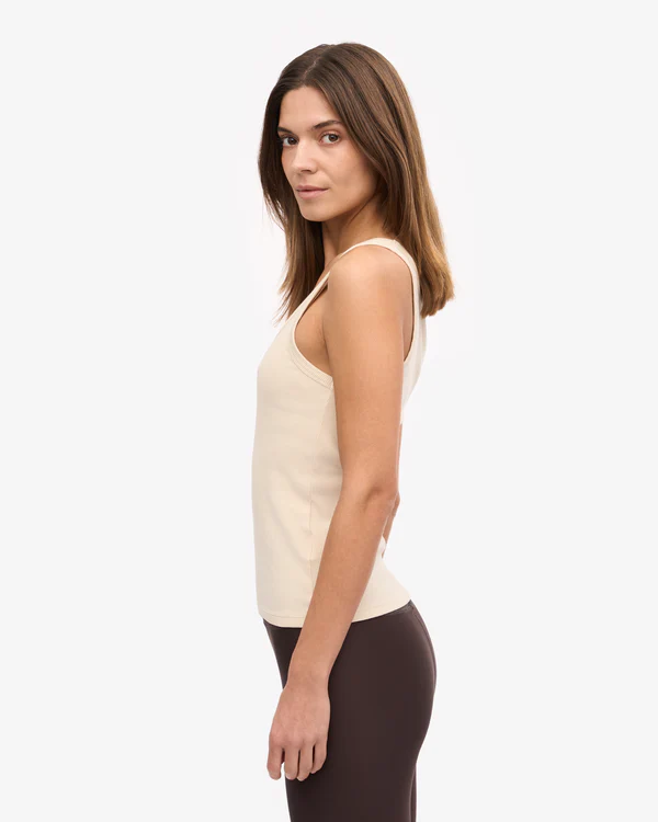 
                  
                    Ivory White Rib Tank Top
                  
                