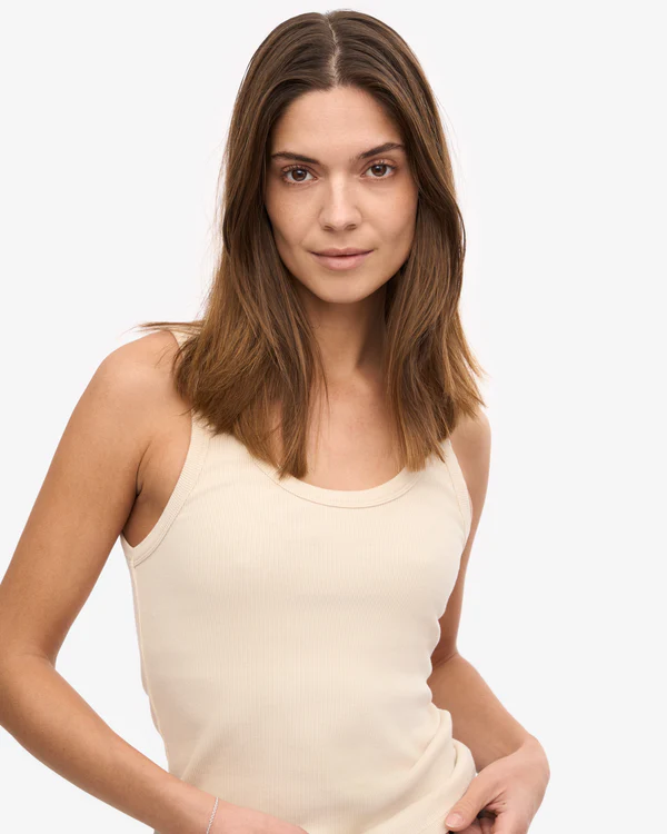 
                  
                    Ivory White Rib Tank Top
                  
                