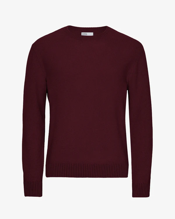 Oxblood Red Classic Merino Wool Crew Jumper