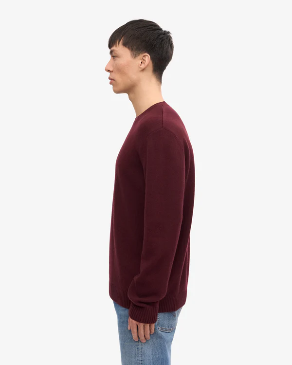 
                  
                    Oxblood Red Classic Merino Wool Crew Jumper
                  
                