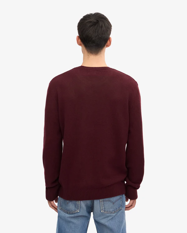 
                  
                    Oxblood Red Classic Merino Wool Crew Jumper
                  
                