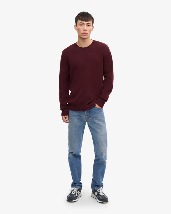 
                  
                    Oxblood Red Classic Merino Wool Crew Jumper
                  
                