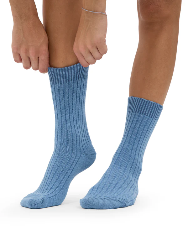 
                  
                    Seaside Blue Merino Wool Blend Socks
                  
                