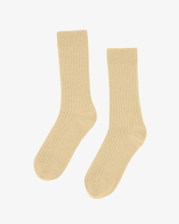 Soft Yellow Merino Wool Blend Socks