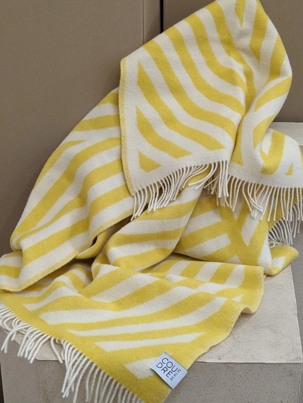 FRANK Lemon Off White Wool Blanket