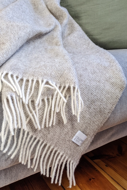 Kalkstein-Zickzack-Wolldecke