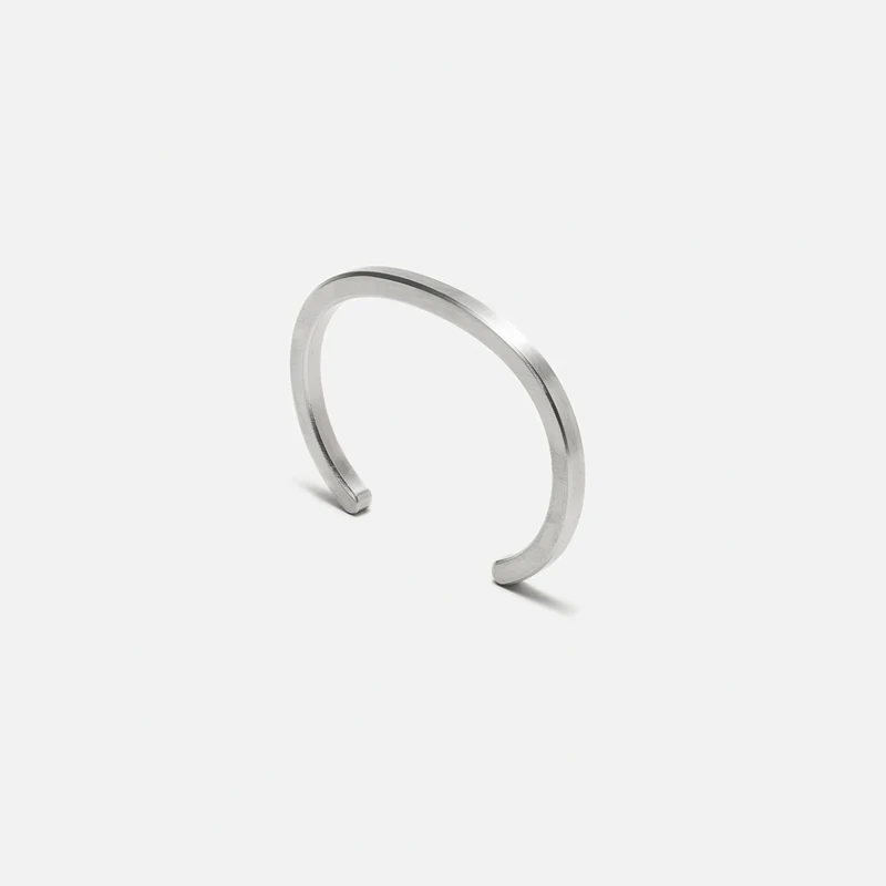 Medium Silver Stainless Steel Radial Cuff