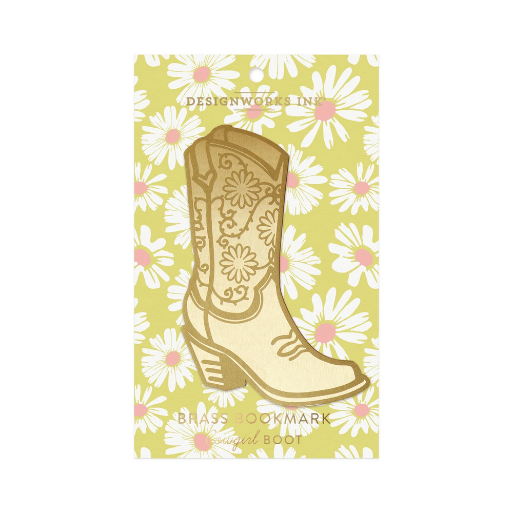 Lesezeichen aus Messing mit Cowgirl-Stiefel