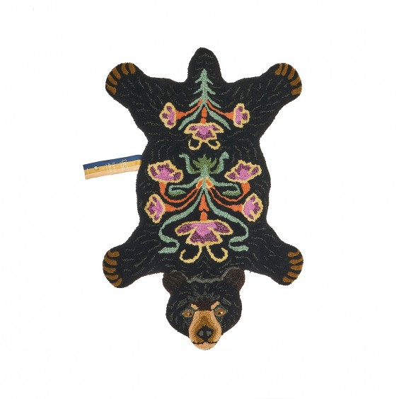 BLOOMING Small Black Bear Rug