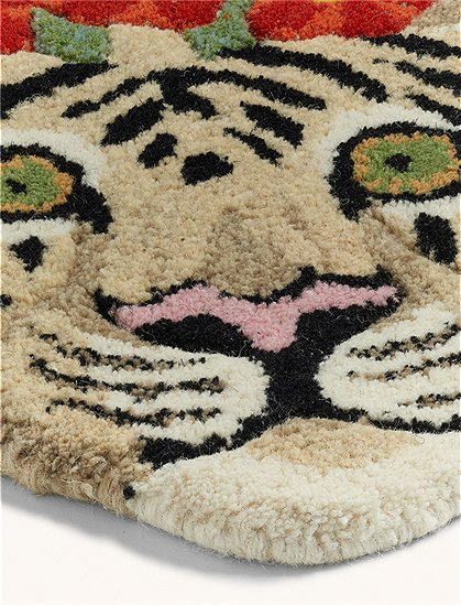 
                  
                    FLORAL White Tiger Head Rug
                  
                