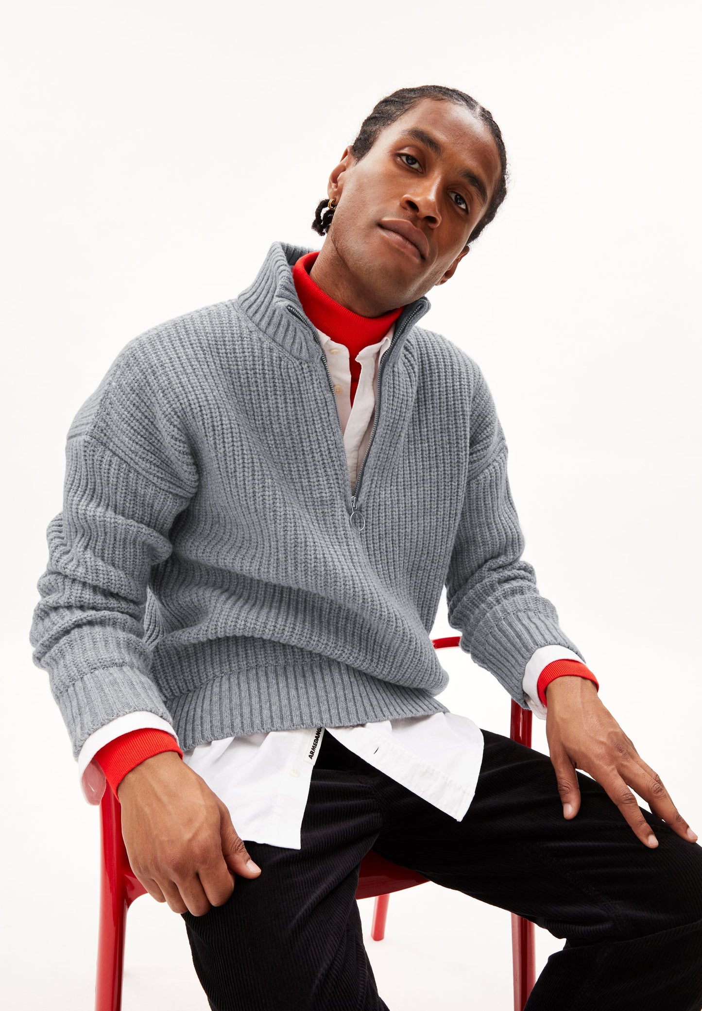 
                  
                    ELIJAA Light Grey Melange Jumper
                  
                