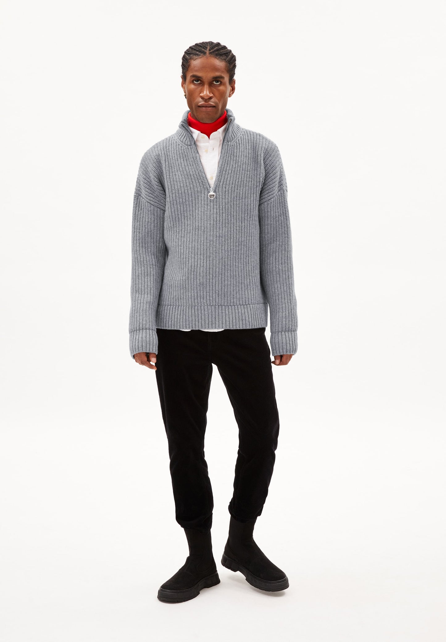 
                  
                    ELIJAA Light Grey Melange Jumper
                  
                