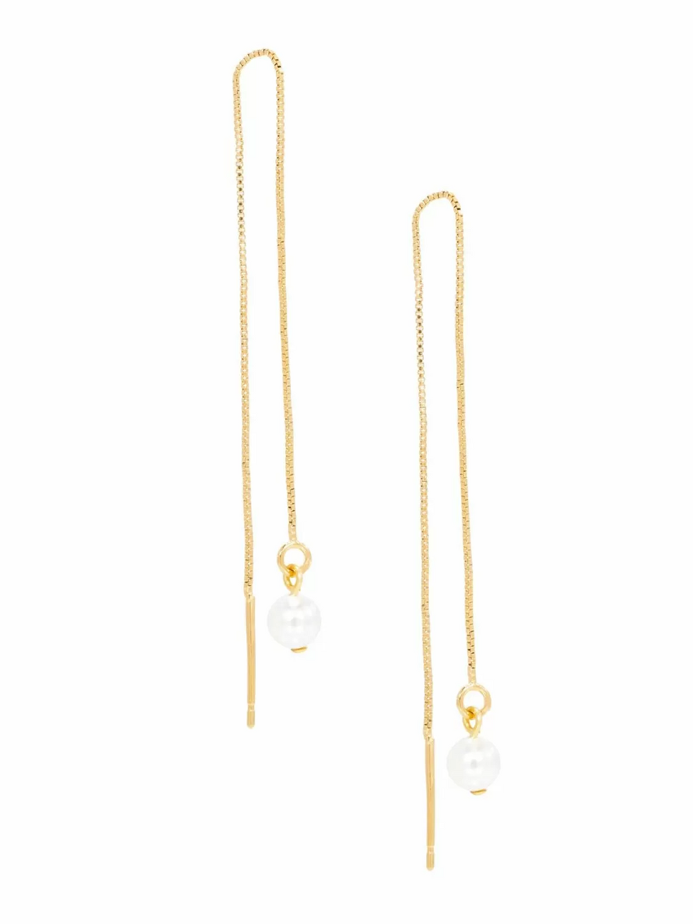 Gold Earthreads Pearl Pendant Earrings