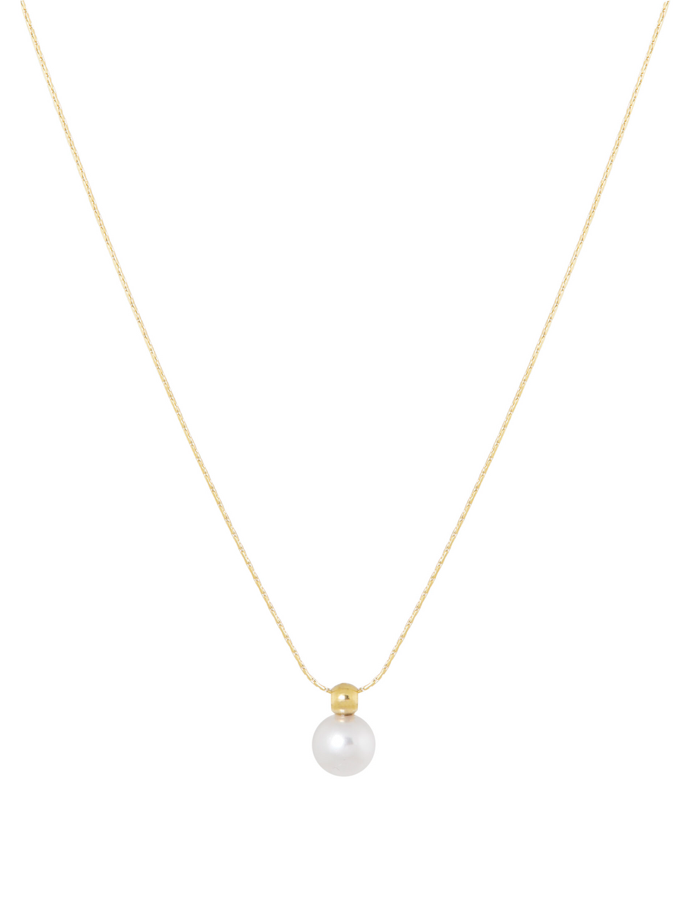 Gold Fine With Pearl Pendant Necklace