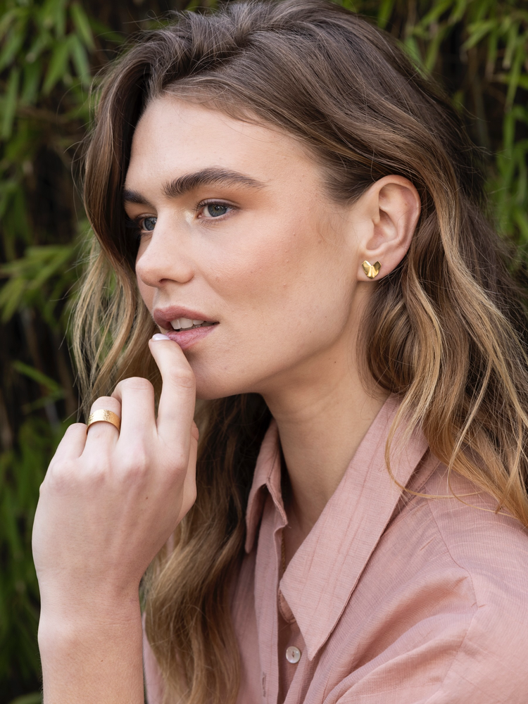 
                  
                    Gold Flat Hammered Ring
                  
                