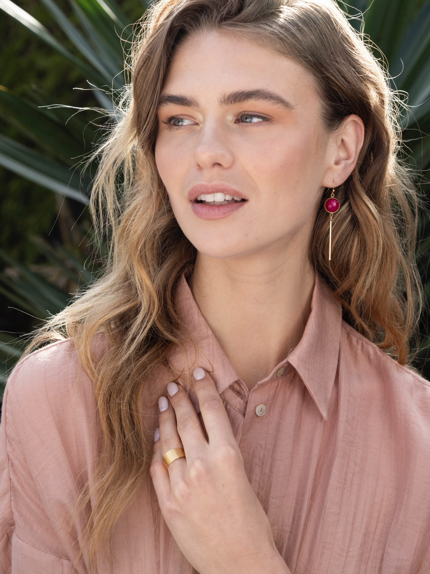 
                  
                    Gold Flat Hammered Ring
                  
                