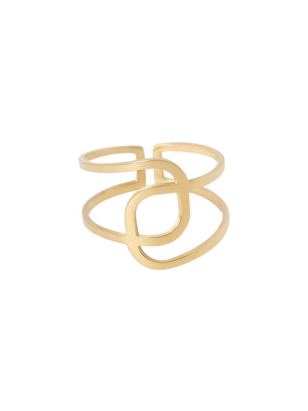 Gold Geometric Open Ring