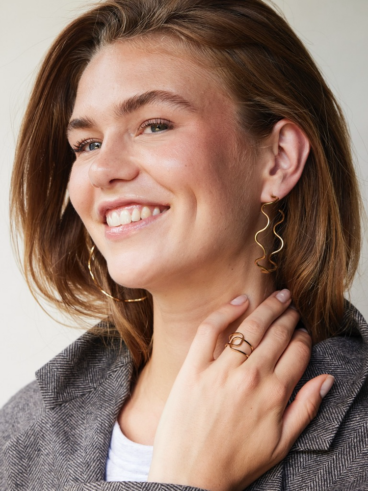 
                  
                    Gold Geometric Open Ring
                  
                