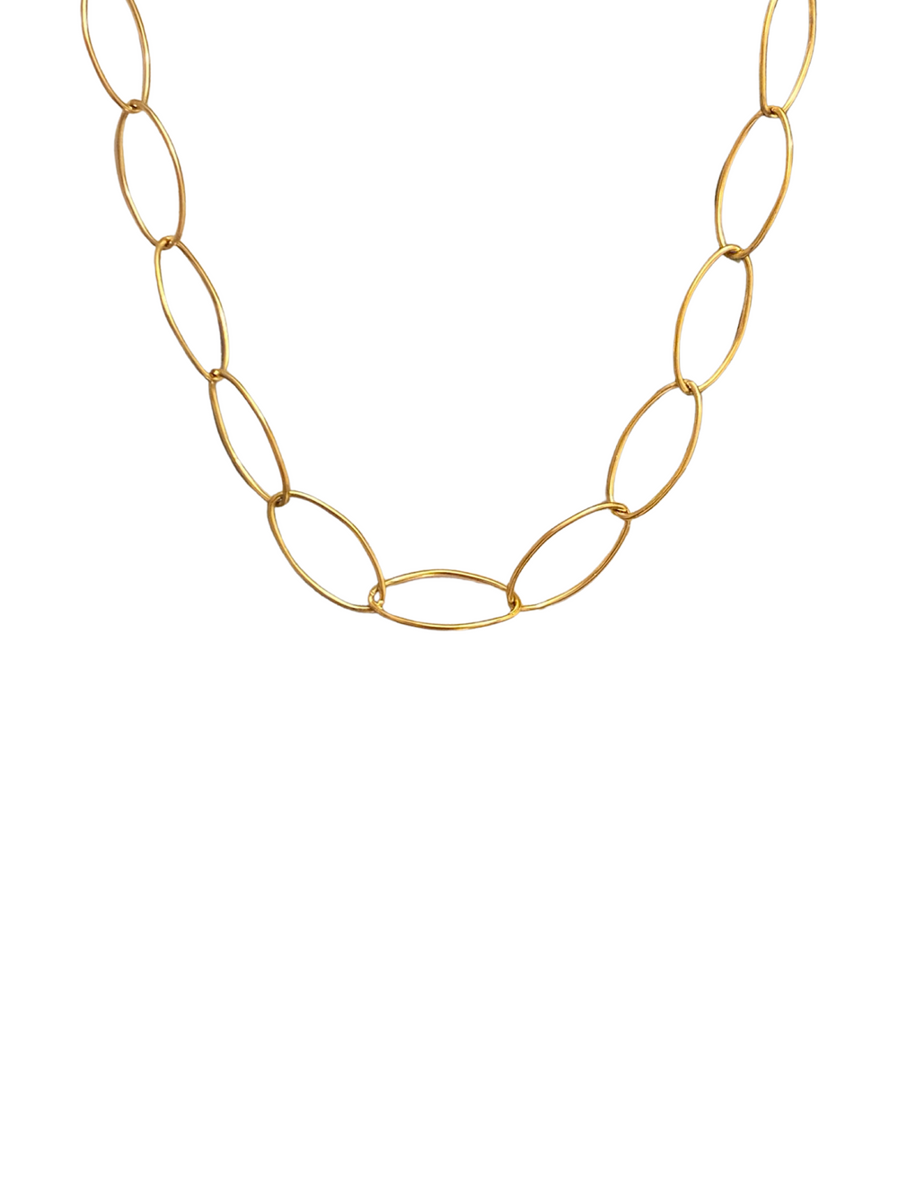 Gold Oval Link Necklace