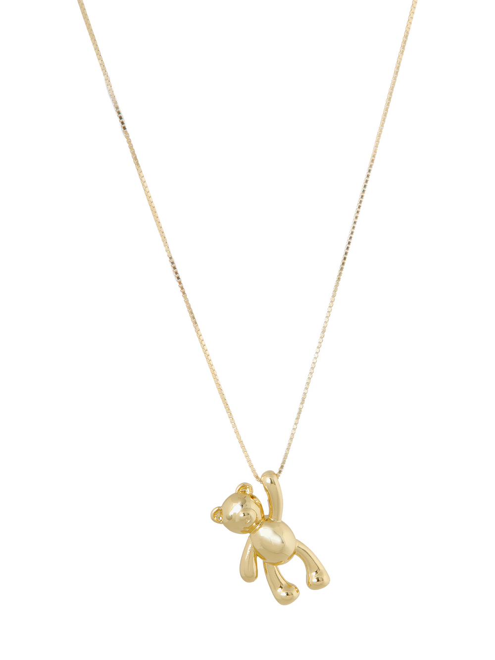 Gold Teddy Bear Pendant Necklace