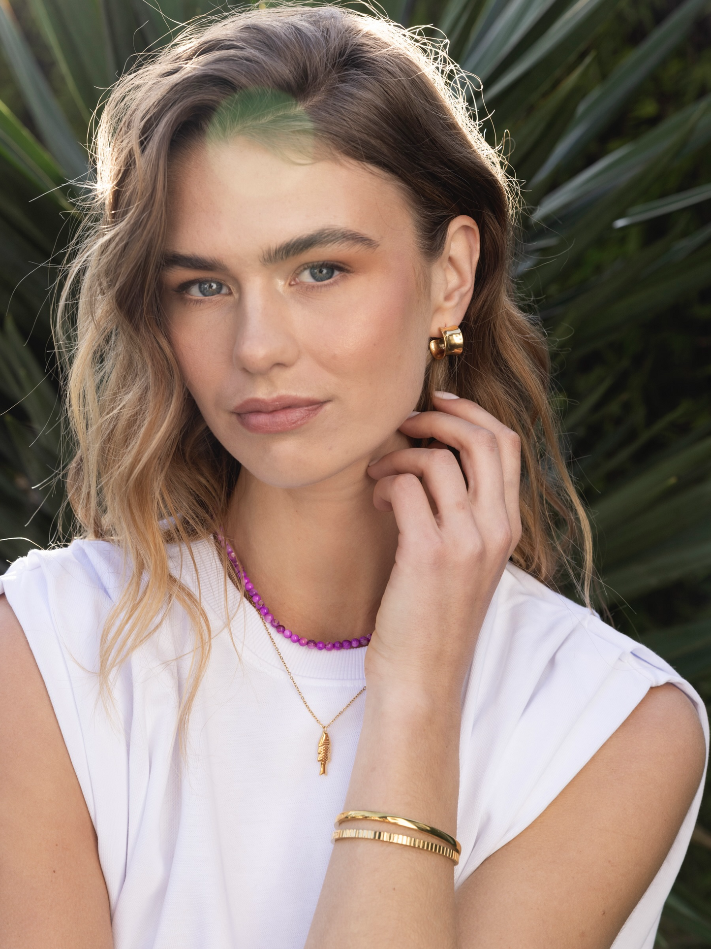 
                  
                    Gold Wide Short Earrings
                  
                