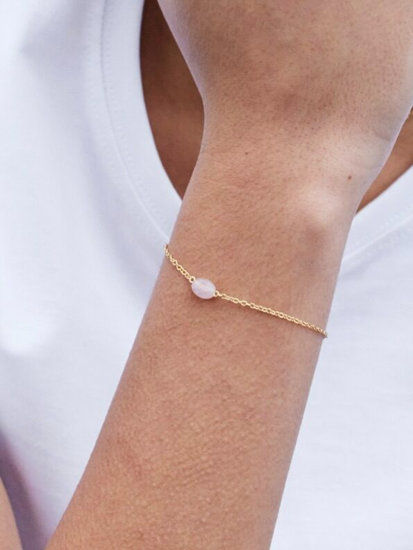 
                  
                    Light Pink Fine Oval Gemstone Bracelet
                  
                
