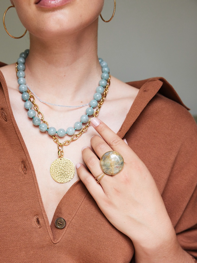 
                  
                    Sea Green Gemstone Necklace
                  
                