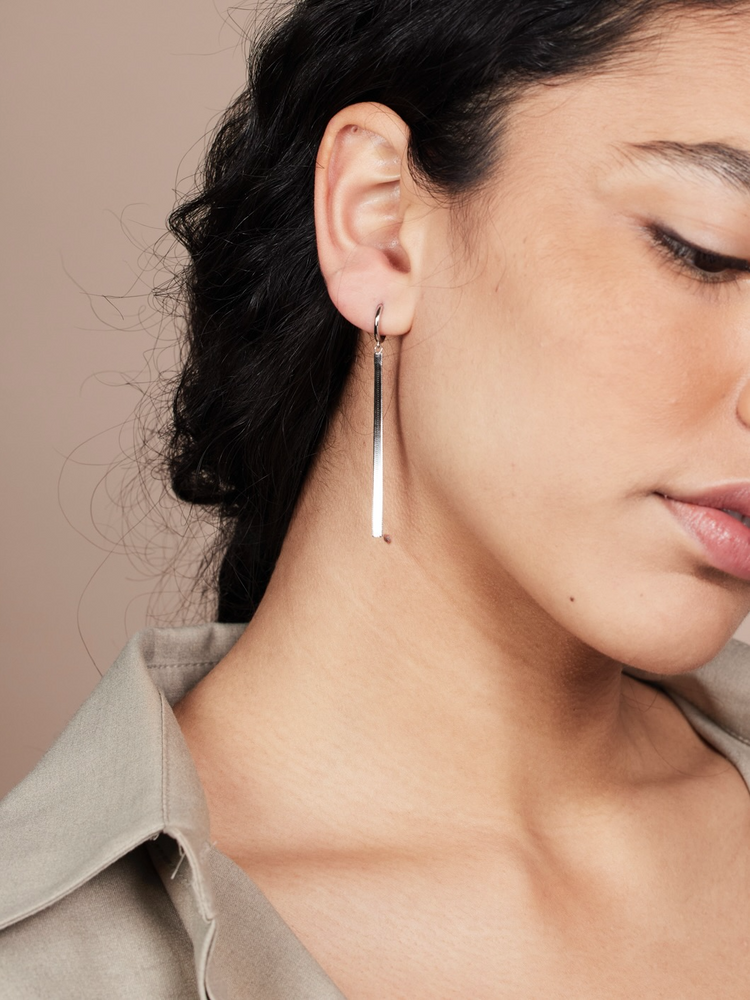 
                  
                    Silver Flat Snake Chain Earrings
                  
                