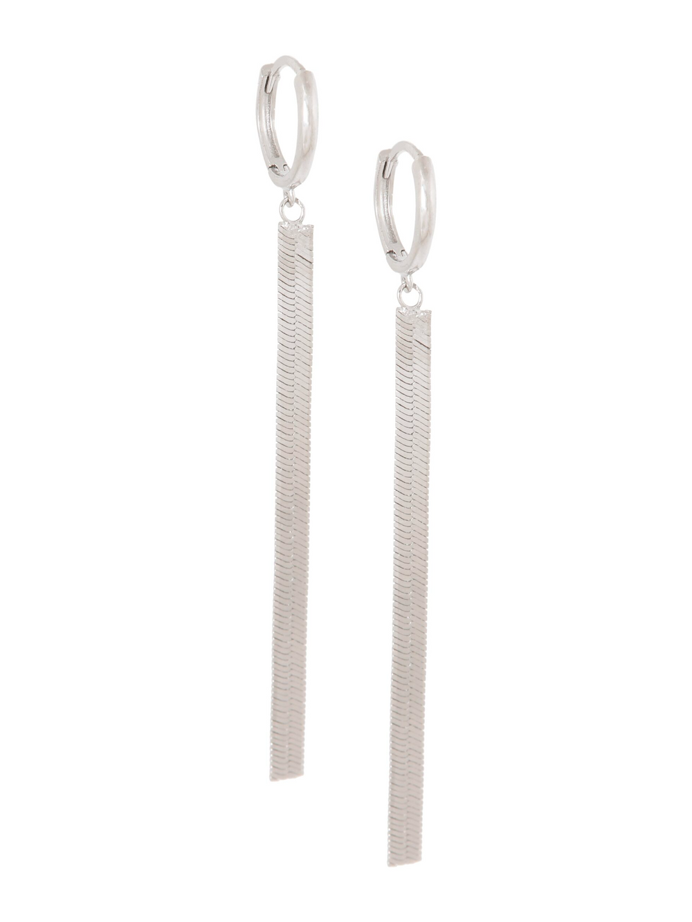 Silver Flat Snake Chain Earrings