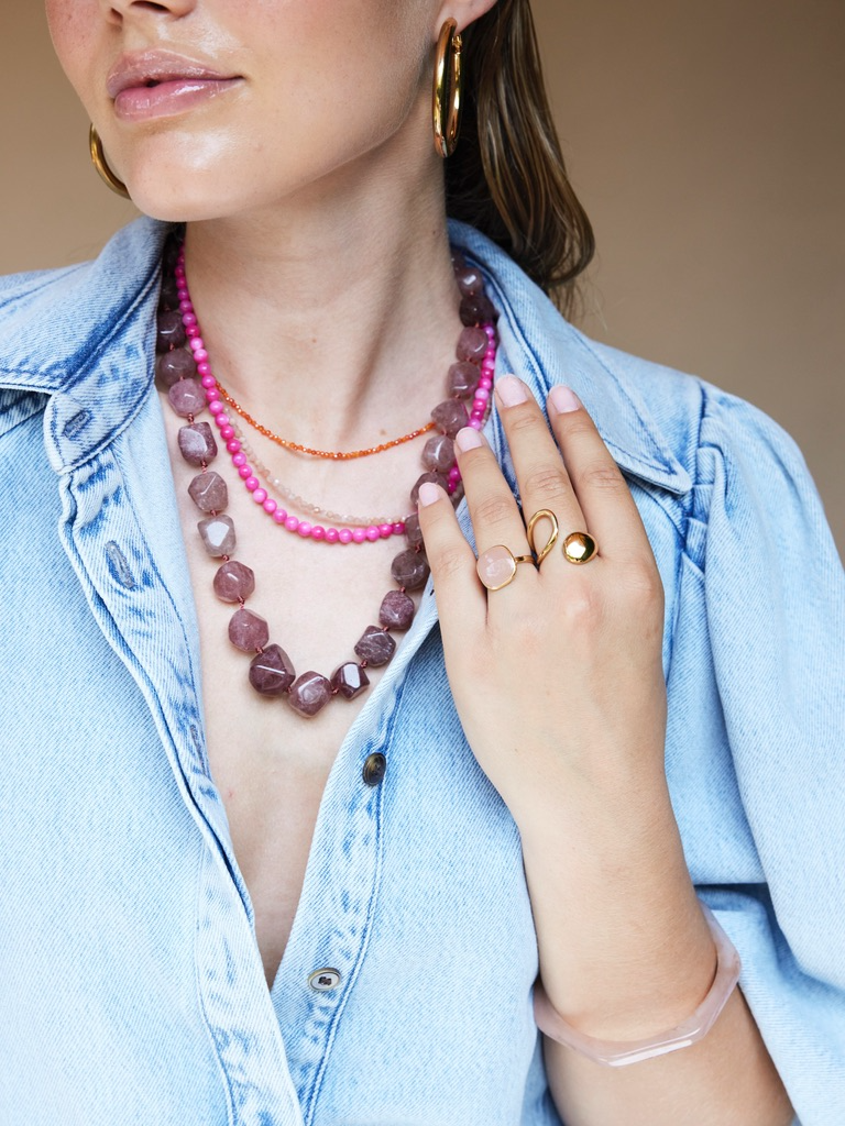 
                  
                    Warm Pink Organic Gemstone Xl Necklace
                  
                